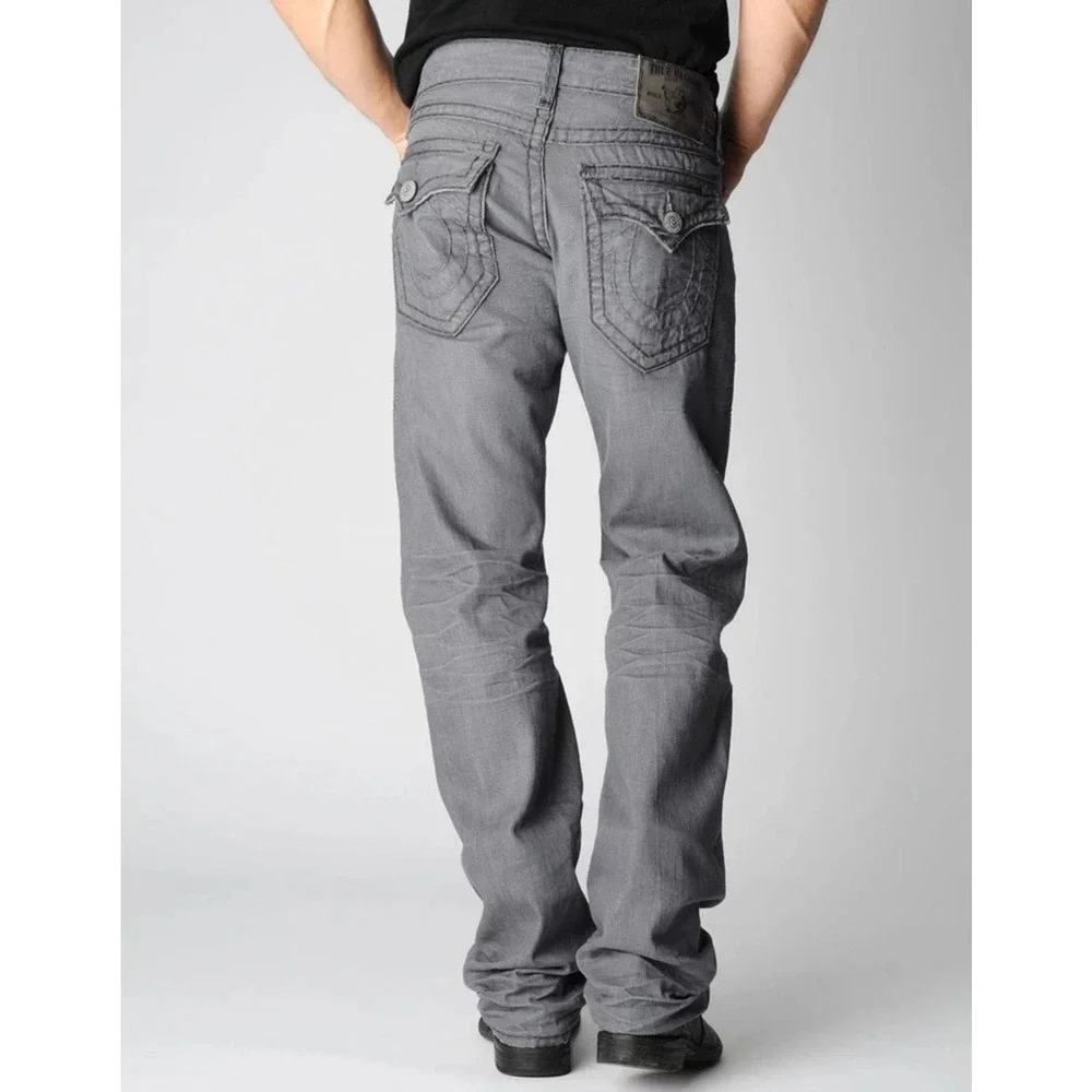 True Religion Brand Jeans Mens Size 38 Grey Relaxed Fit‎ Denim Pants rocky cove